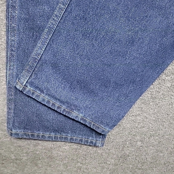 Wrangler Denim Dark Wash Blue Jeans Regular Fit Mens Size 34 x 34.5 - Picture 3 of 14